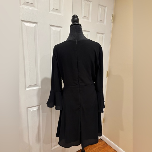 Lulu's Black Dress with Bell Sleeves - Picture 2 of 4